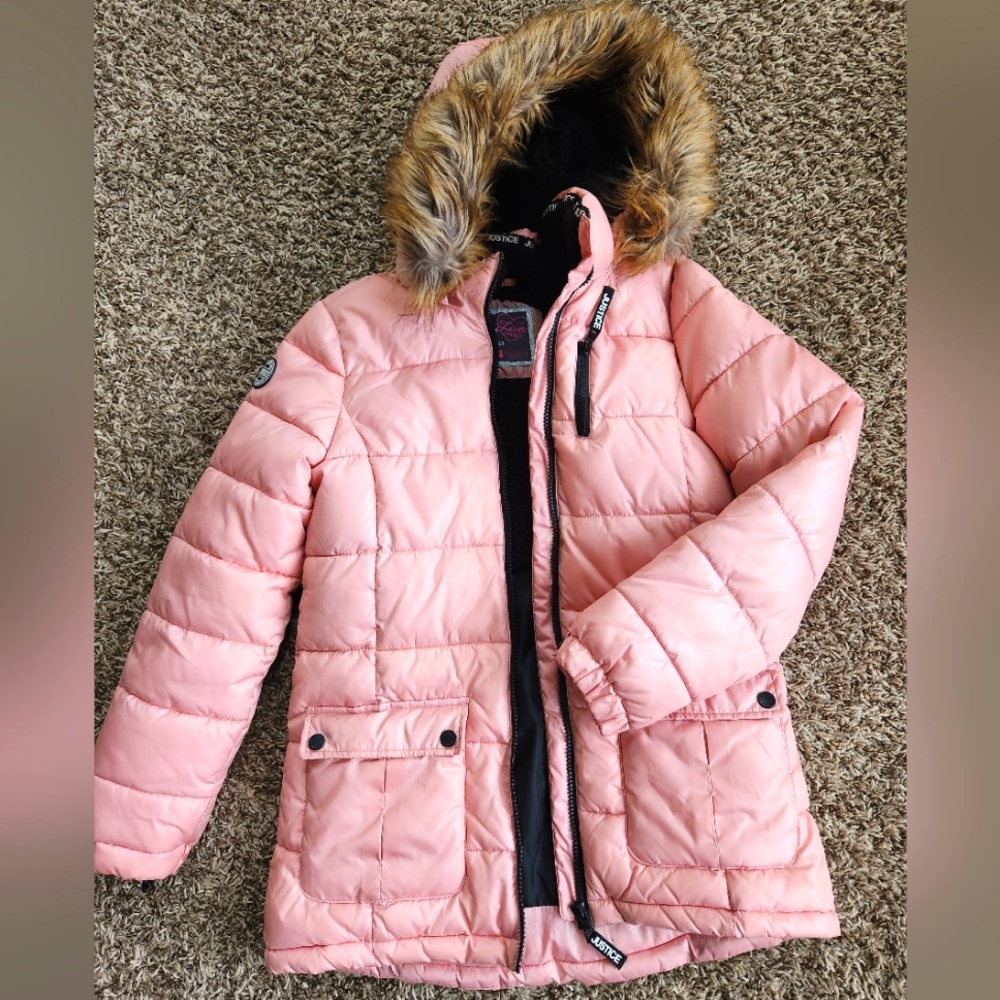 Girls Puffer Coat, Size 12